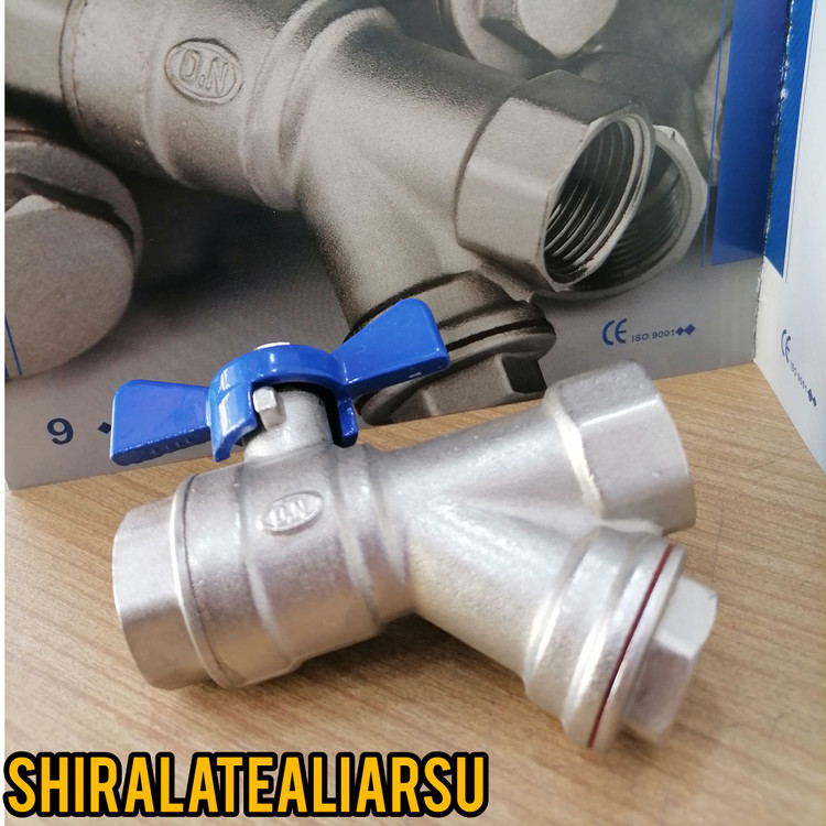 شیر پروانه ای آبی و گازی صافی دار ۱/۲دی ان