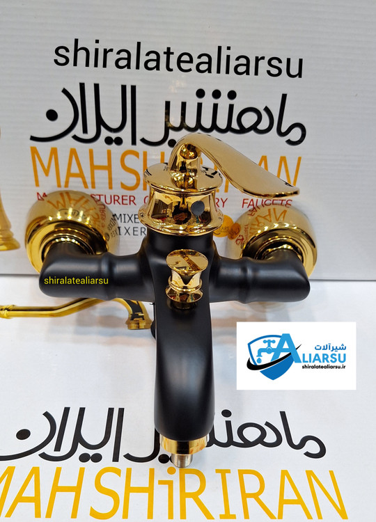 دوش اهرمی مشکی طلایی