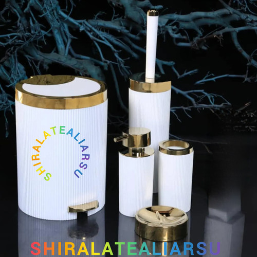 سرویس ۵پارچه بهداشتی بتیس مدل ایکیا سفید طلایی