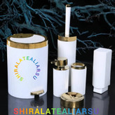 سرویس ۵پارچه بهداشتی بتیس مدل ایکیا سفید طلایی