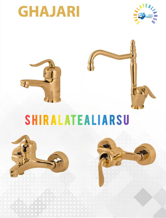 ست ۴عددی شیرآلات اهرمی قاجاریه طلایی