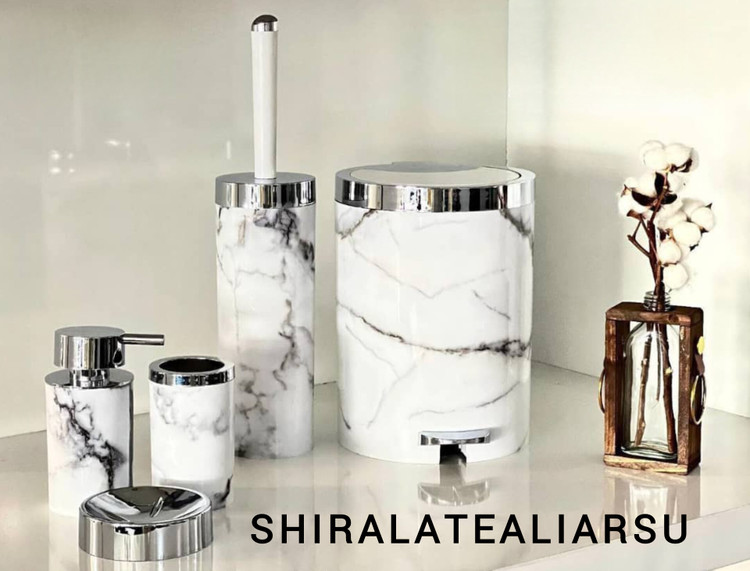 سرویس ۵پارچه بهداشتی بتیس مدل ماربل طرح سنگ