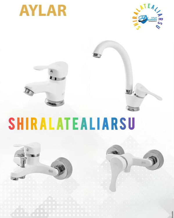 سری ۴عددی شیرآلات اهرمی سفید کرم مدل دسته لاله