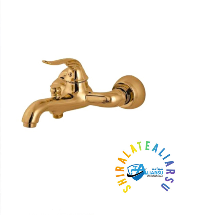 شیر دوش اهرمی لوکس طلایی سزار