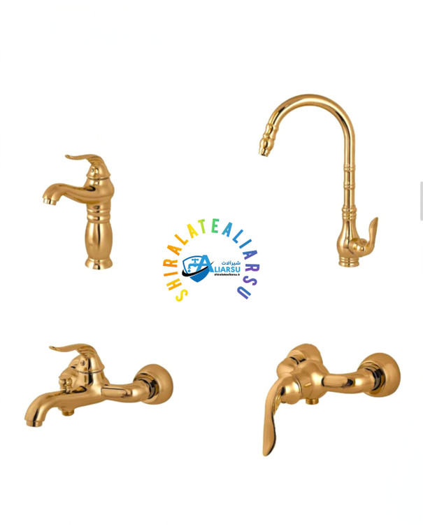 سری ۴عددی شیرآلات اهرمی لوکس طلایی سزار