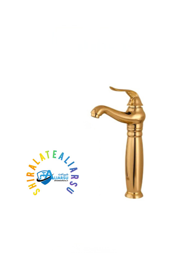 شیر روشویی پایه بلند لوکس طلایی
