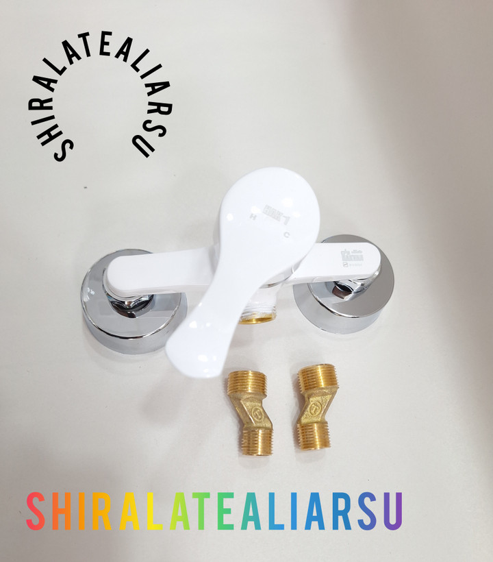 شیر اهرمی آفتابه سفید کرم