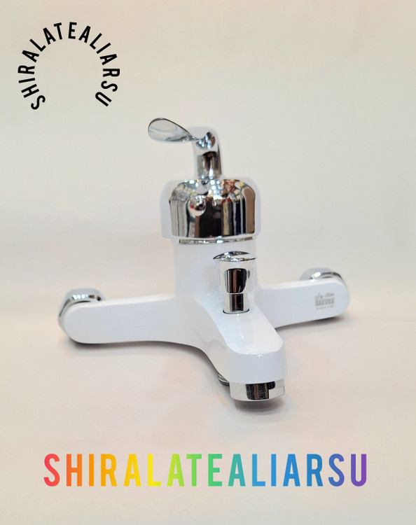 شیر دوش اهرمی حمام سفید کروم قاجاریه