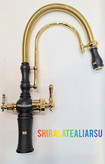 شیر سینک مشکی طلایی فنری دومنظوره