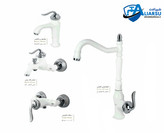 ست شیرآلات اهرمی بامبو سفید کرم