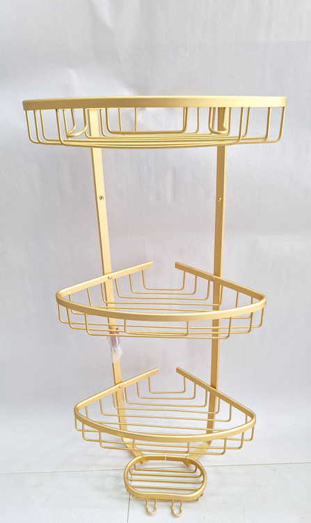 کنج حمام سه گوش سه طبقه مدل زاگرس طلایی