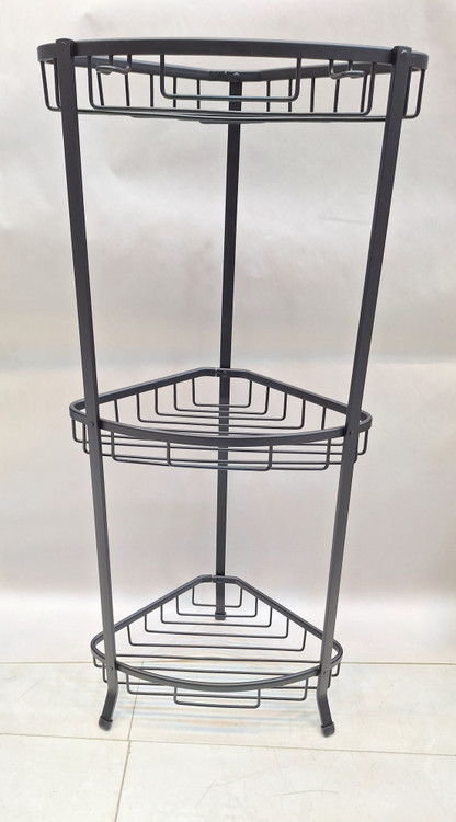 استند حمام سه گوش سه طبقه مشکی