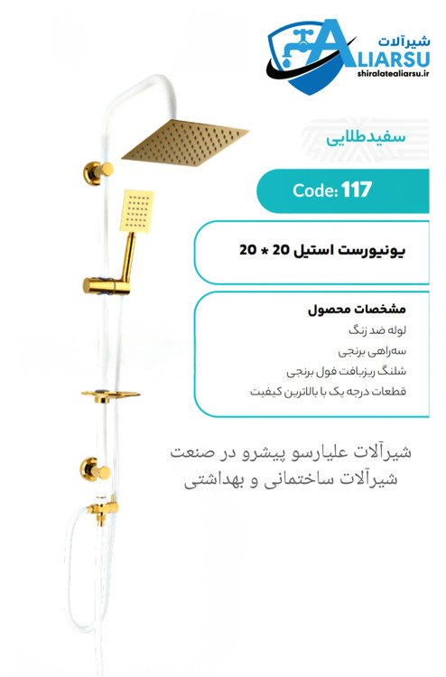 یونیورست دوکاره استیل سفید طلایی