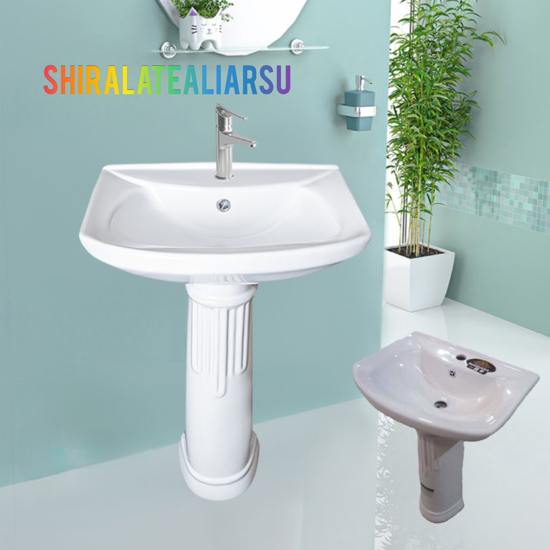 روشویی چینی پایه دار