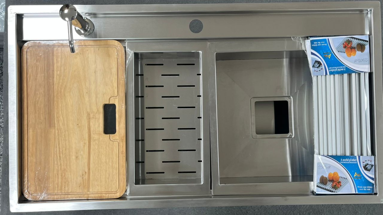 سینک ظرفشویی باکسی توکار مدل دست ساز دو پله