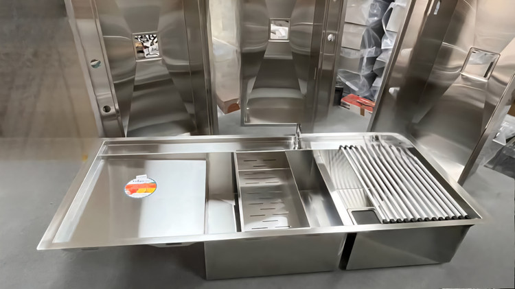 سینک باکسی توکار مدل دست ساز دو پله