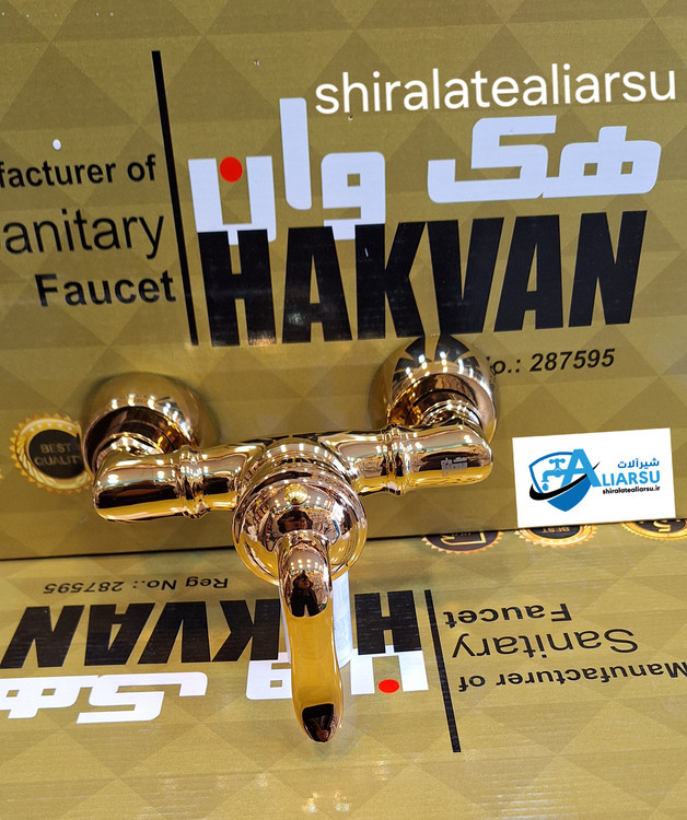 شیر آفتابه اهرمی لوکس مدل بامبو طلایی